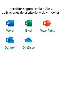 incluye: Office de escritorio y Onedrive